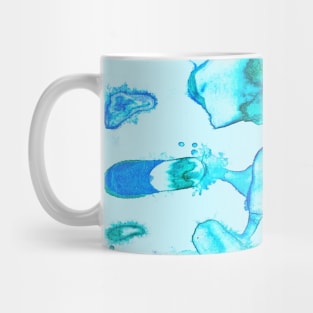 Blue and Green Ink Splatter Mug